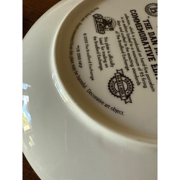 Dan Marino Commemorative NFL Plate By Bradford Exchange - Limited Edition - Picture 12 of 12